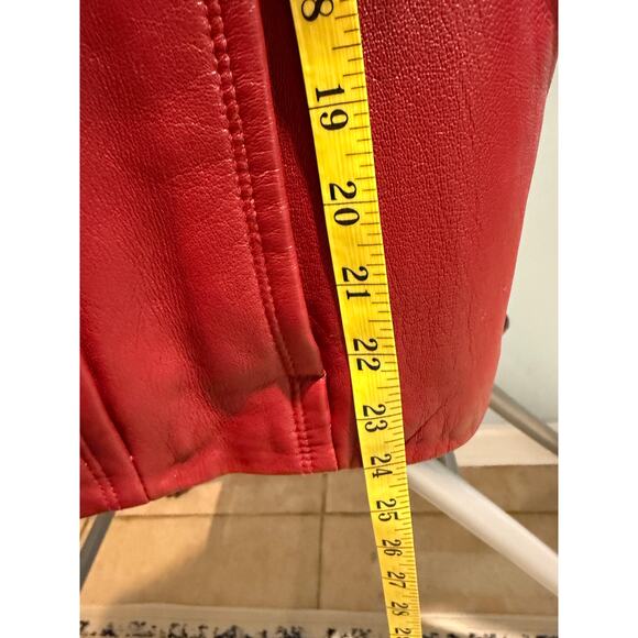 Kenneth Cole Reaction Red Leather Jacket 100% Genuine Leather Pockets | EUC - Picture 9 of 12